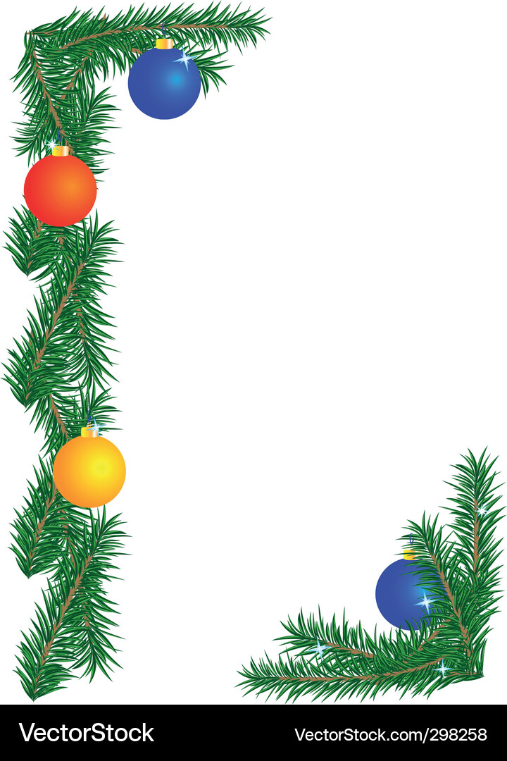 Christmas Border with Ornaments Vector Image