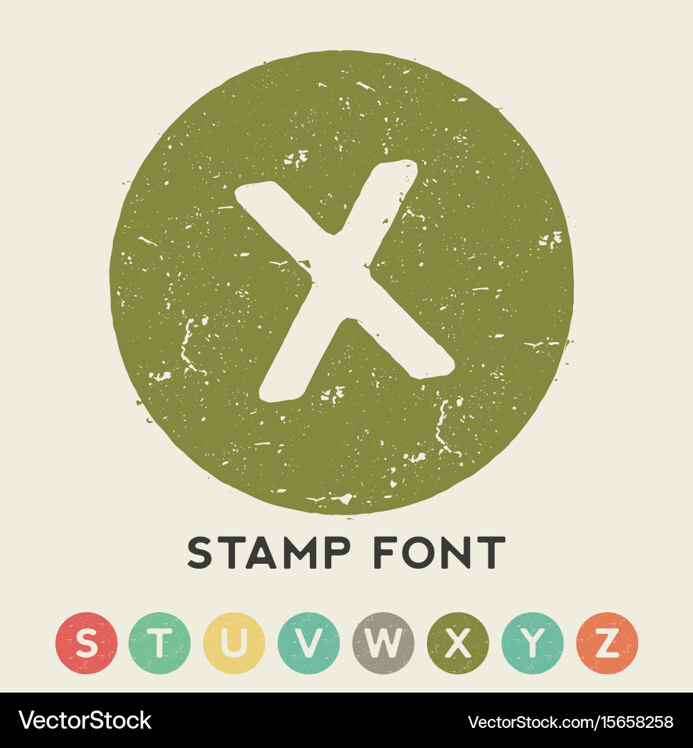 Circular Stamp Font Element Vector Image