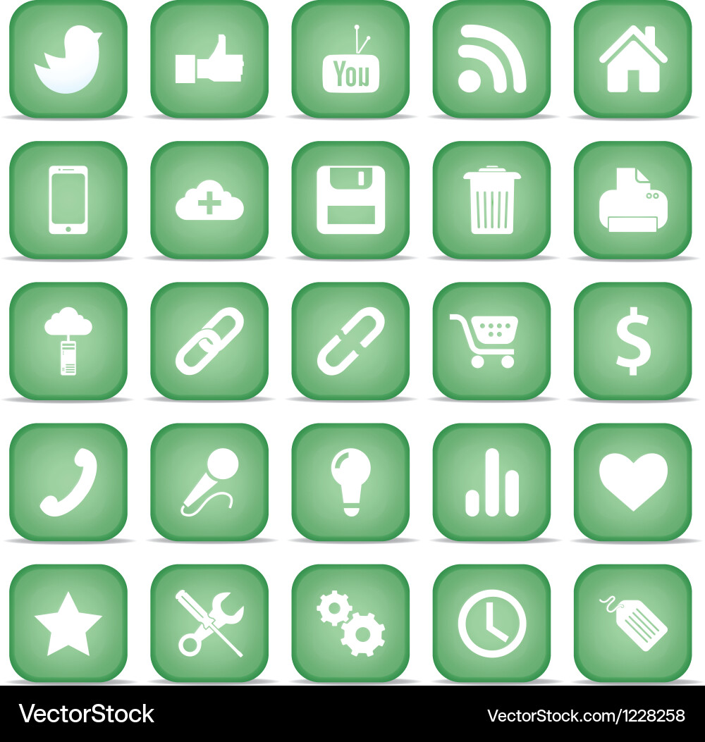 Communication icons web set internet collection vector image
