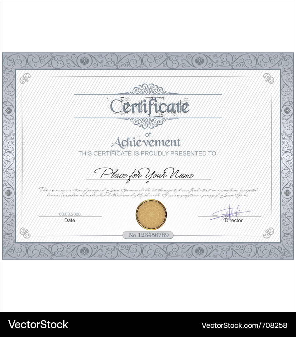 Formal Certificate Template Vector Image