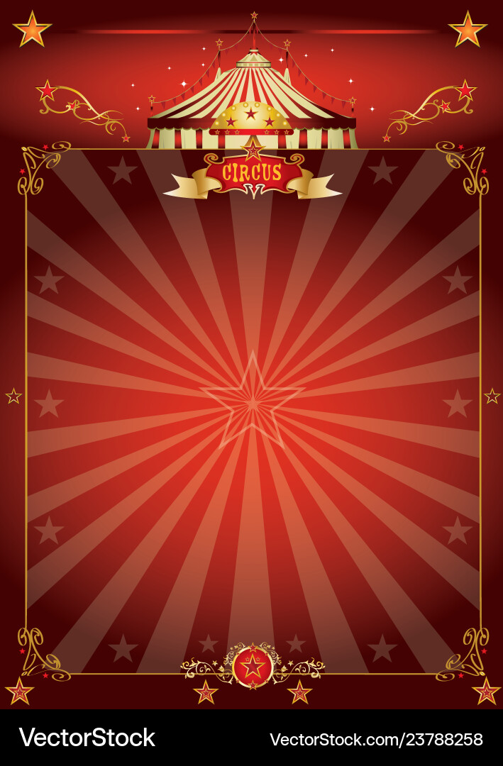 Magic red circus poster Magic red circus poster vector image