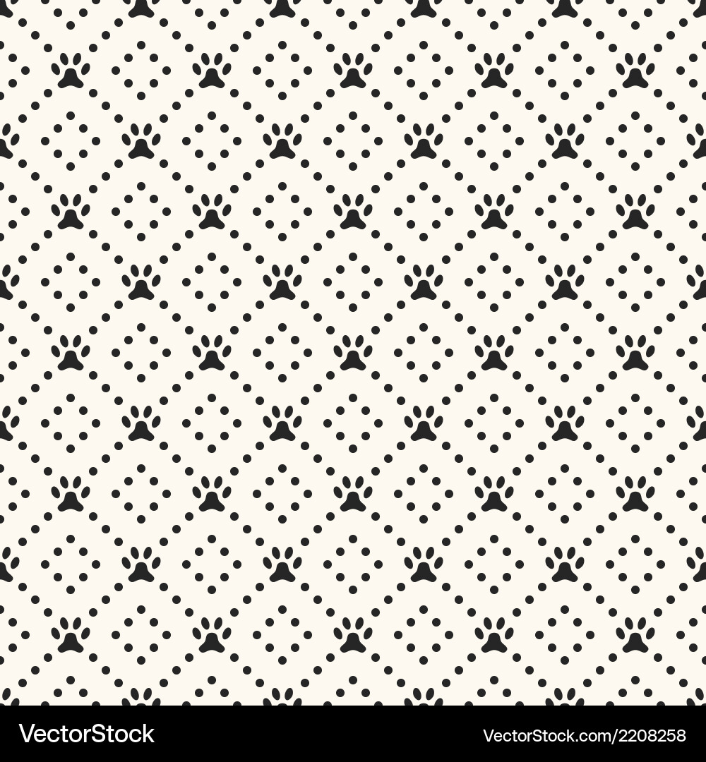 Paw Print Seamless Pattern vector image