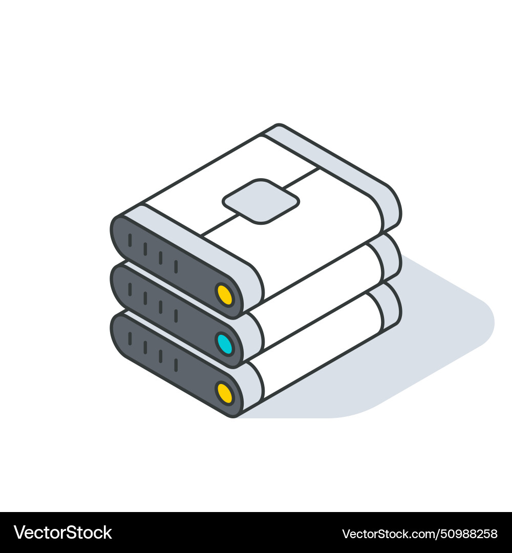 Server rack or tower unit of data center Server rack or tower unit of data center vector image