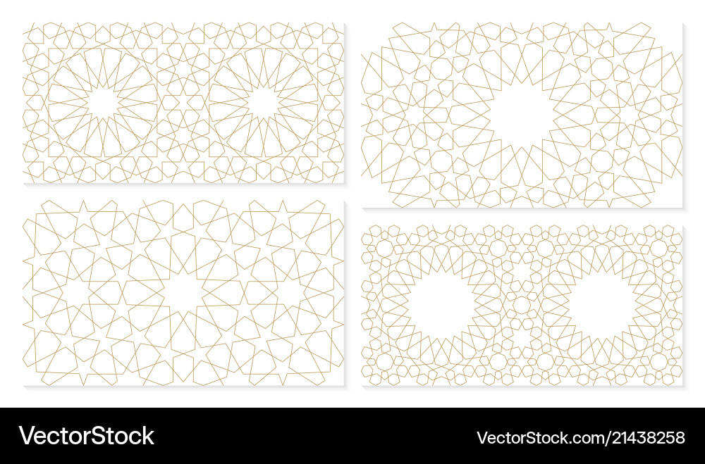 Set of 4 complex seamless pattern in authentic Set of 4 complex seamless pattern in authentic vector image