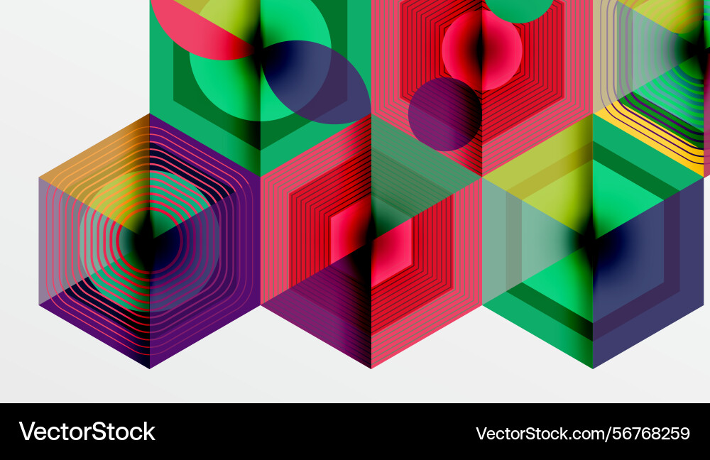 Abstract geometric composition hexagonal shapes Abstract geometric composition hexagonal shapes Vector Image