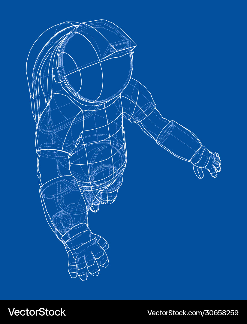Astronaut concept rendering 3d Vector Image
