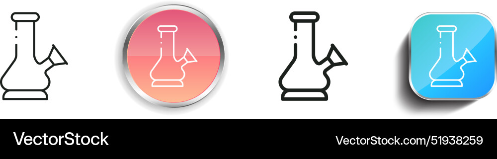 Bong icon thin linear regular and button style vector image