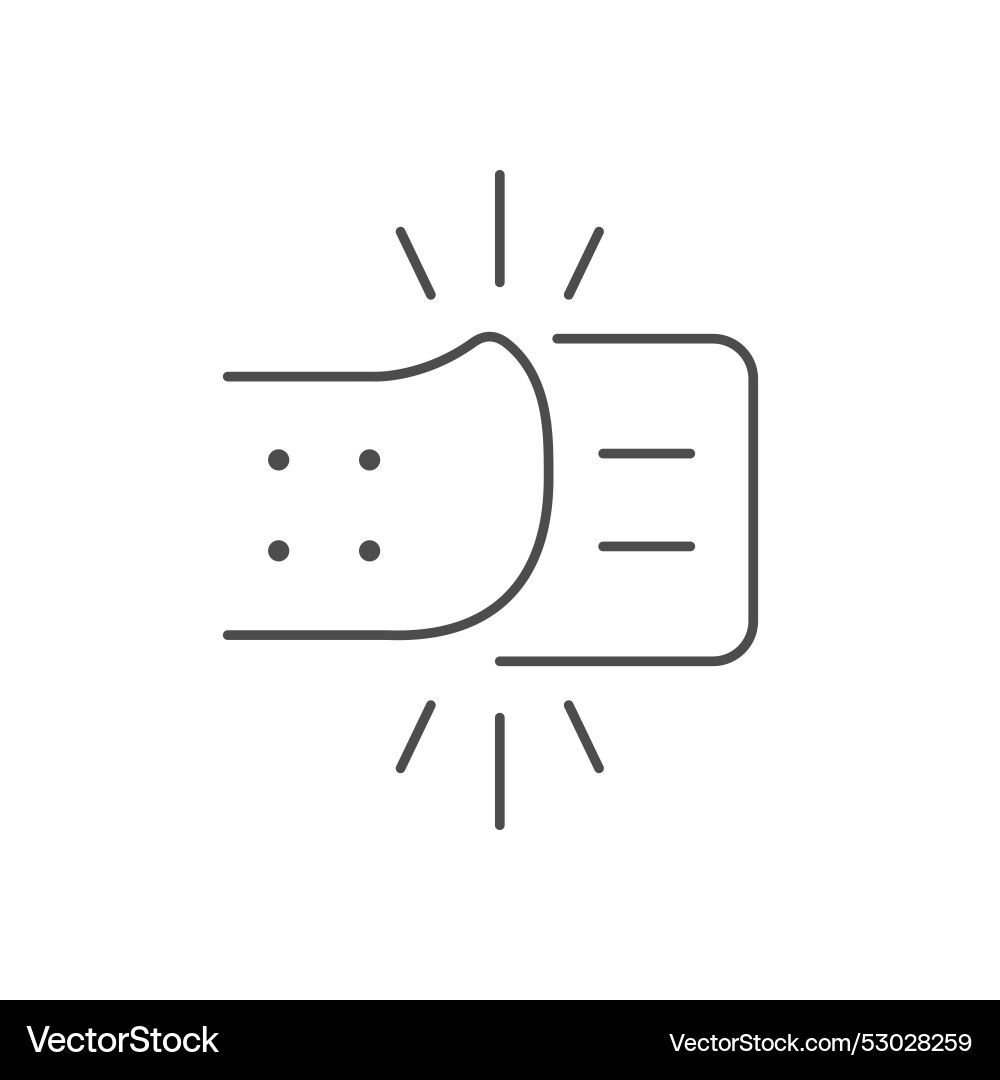Hook and loop fastener line icon vector image