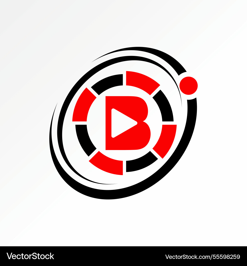 Initial b font play pie chart ellipse swoosh 360 Initial b font play pie chart ellipse swoosh 360 vector image