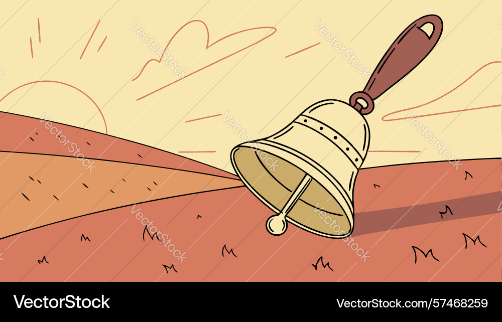 Journey handbell chime on a path through rolling Vector Image