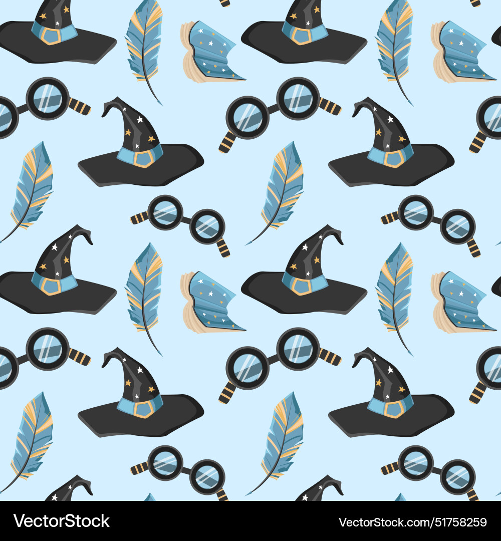 Seamless pattern with wizard charm elements Seamless pattern with wizard charm elements vector image
