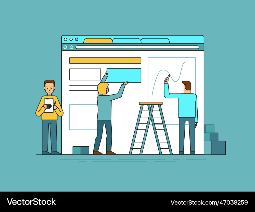 Web design and user interface development concept Web design and user interface development concept vector image