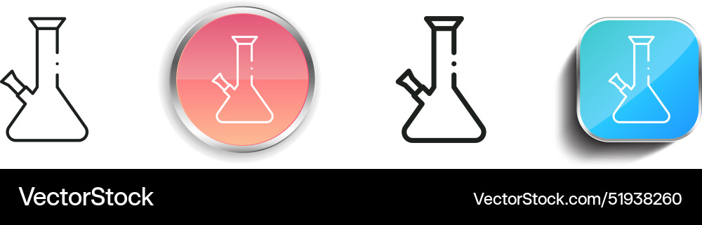 Bong icon thin linear regular and button style vector image