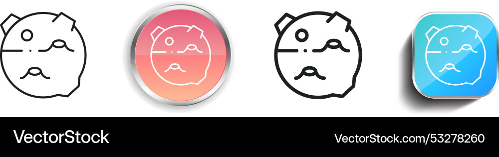 Craters icon thin linear regular and button style vector image