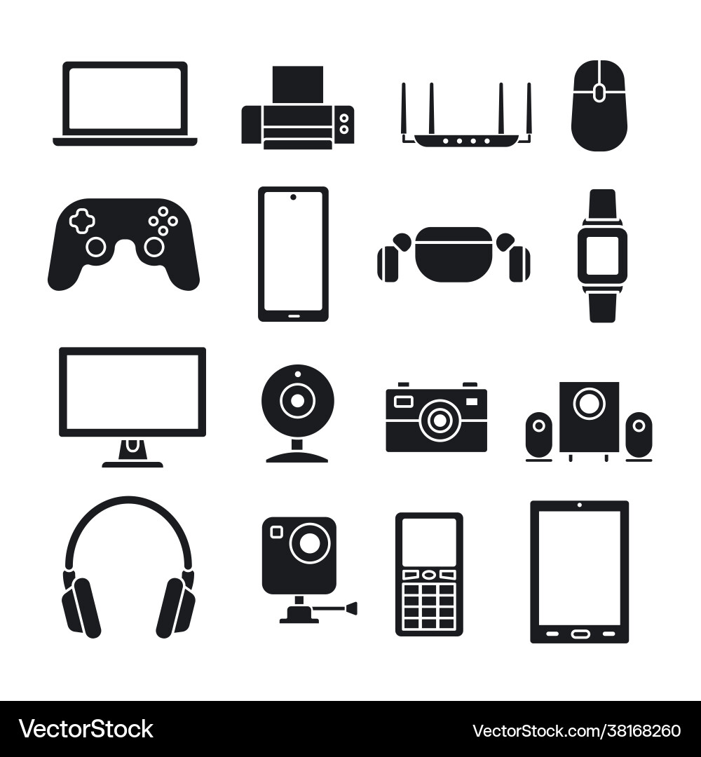Devices and gadgets icons Devices and gadgets icons vector image