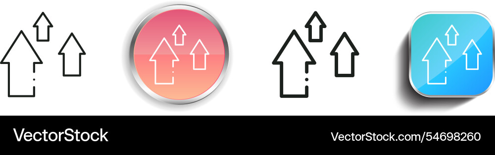 Growth icon thin linear regular and button style vector image