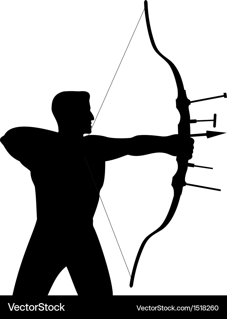 Lone Archer Shooting Arrow Vector Image