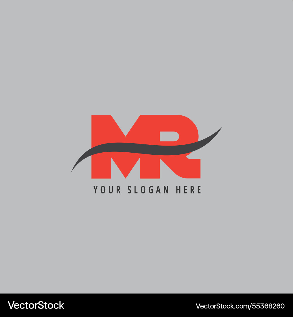 Modern mr alphabet letter logo with creative wave Vector Image