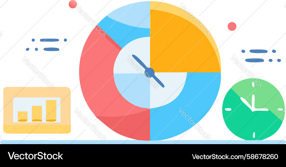 Project Progress Pie Chart Vector Image