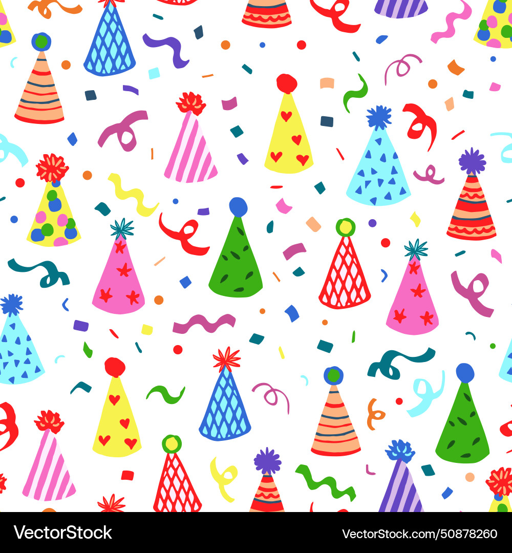 Seamless repeat pattern with colorful birthday Vector Image