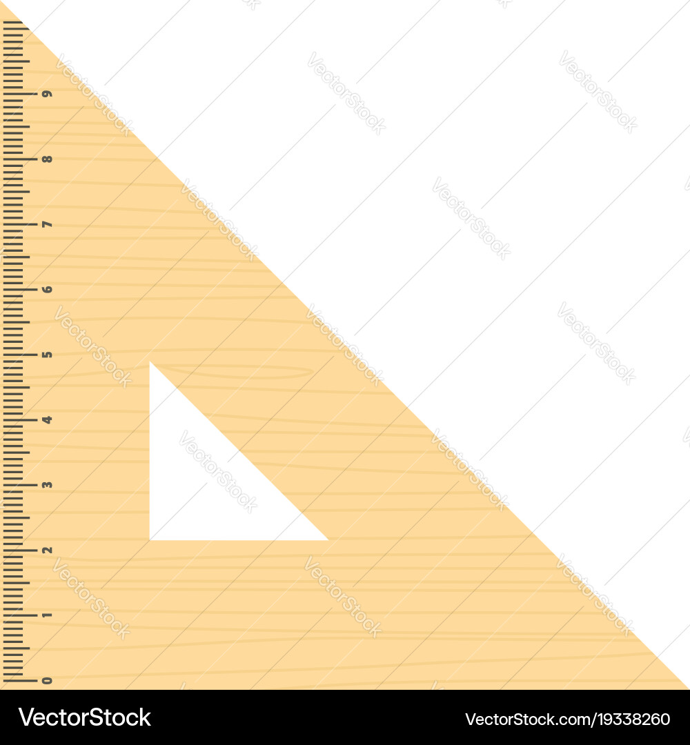 Triangular ruler icon flat style vector image