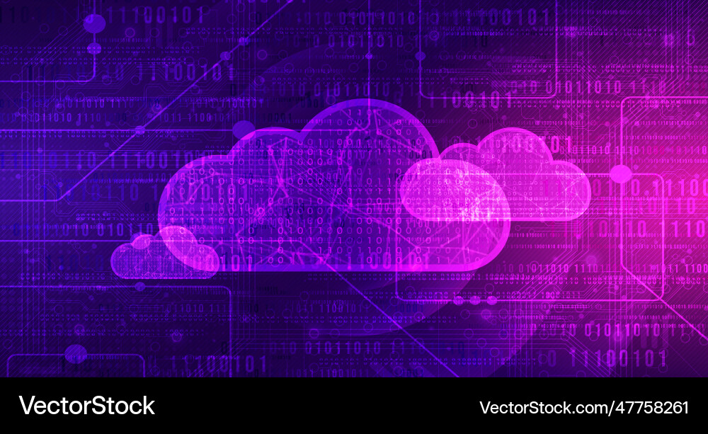 Digitale Technologie Cloud Service blau lila tech Digitale Technologie Cloud Service blau lila tech vektorbild