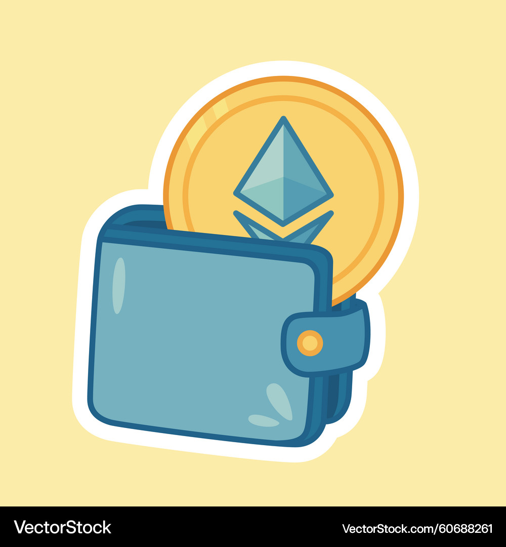 Ethereum Wallet with ETH Coin – Royalty-Free Vector | VectorStock
