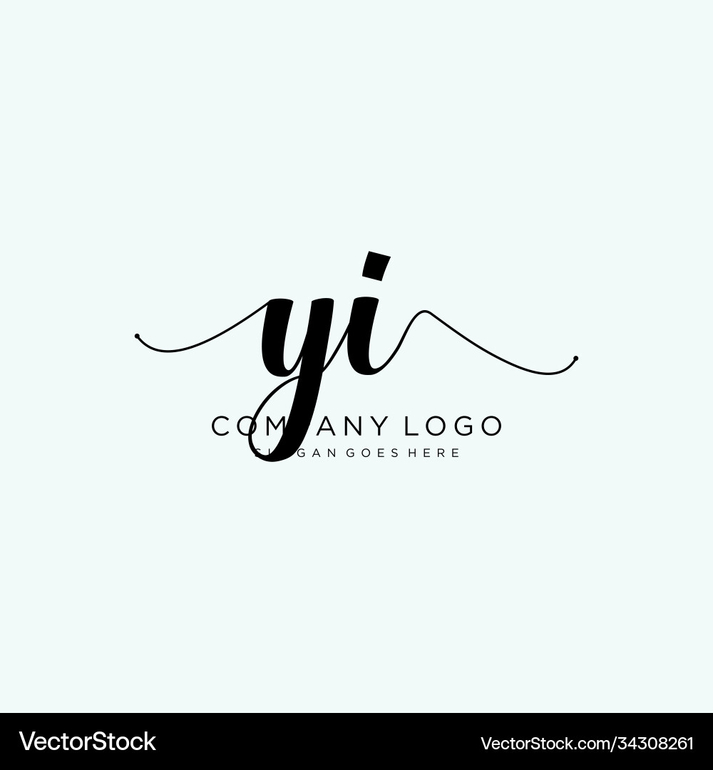 Original yi Handschrift-Logo mit Kreisvorlage Original yi Handschrift-Logo mit Kreisvorlage vektorbild