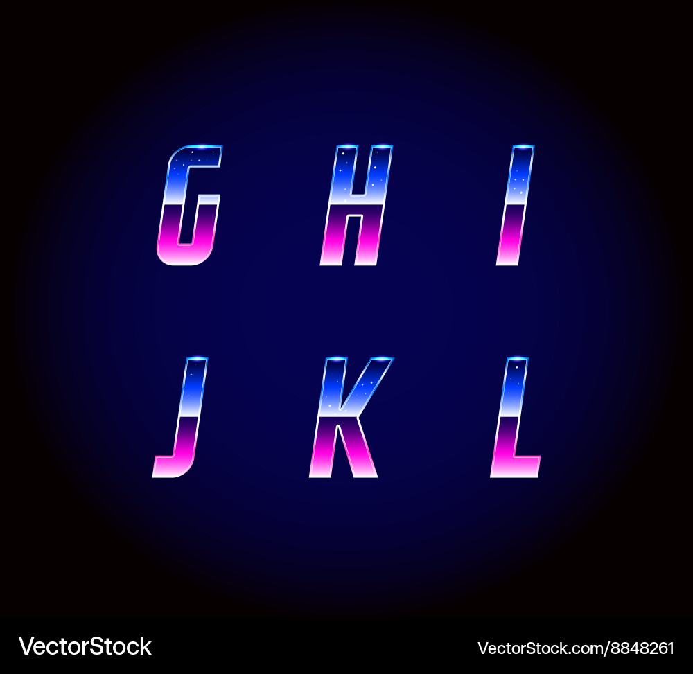 Retro Sci-Fi Font - 80s Style Vector Image