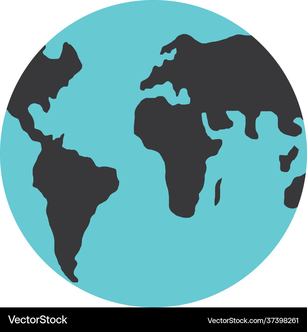 World globe map Royalty Free Vector Image - VectorStock
