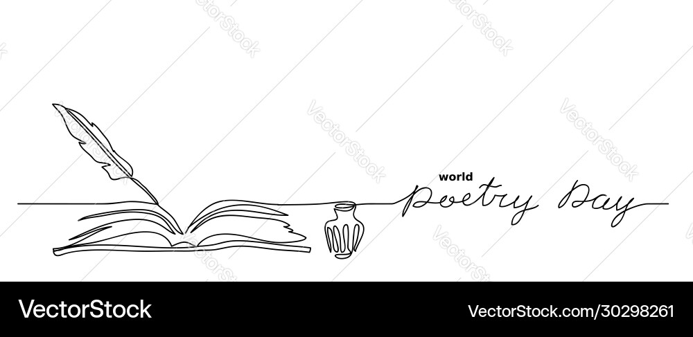 World poetry day minimalist sketch World poetry day minimalist sketch vector image