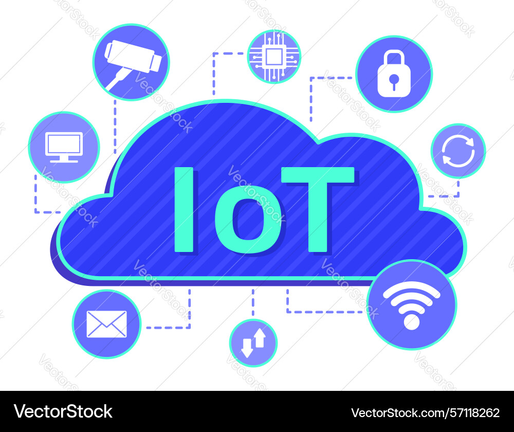 Cloud computing for internet of things technology Vector Image