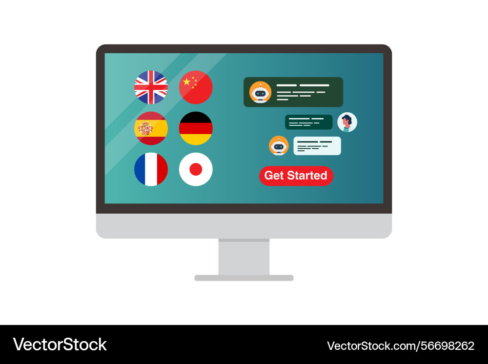 Learning of different foreign languages online Learning of different foreign languages online vector image