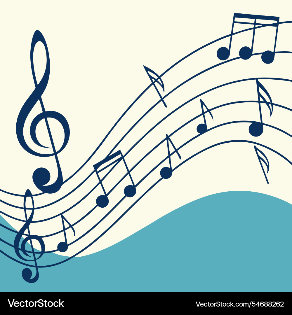 Music notes on a soft gradient background harmony Vector Image