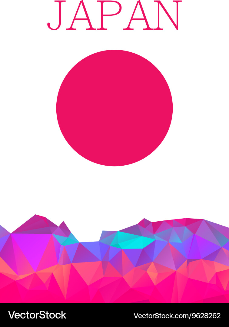 Polygon design background abstract japan element Vector Image