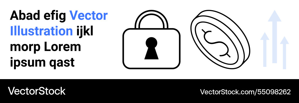 Secure financial transactions with lock coin Secure financial transactions with lock coin vector image