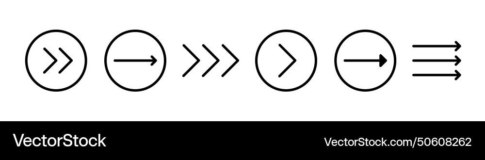 Swipe icon set arrow on circle button symbol Vector Image