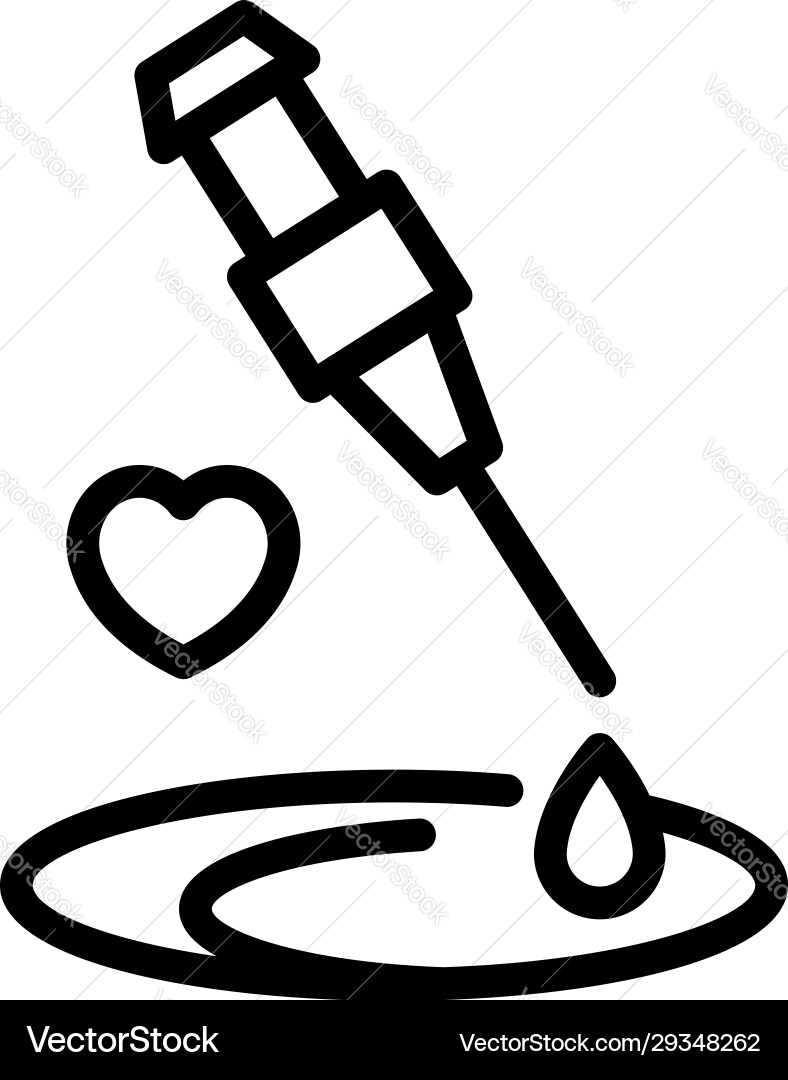 Tattoo needle drop icon outline style Vector Image
