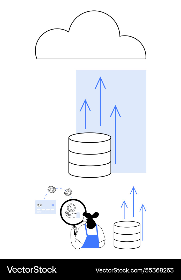 Cloud storage security analysis with data Cloud storage security analysis with data vector image