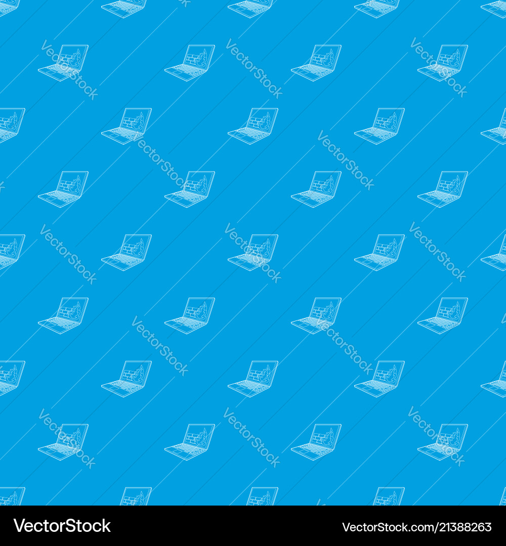 Firewall on the laptop monitor pattern Firewall on the laptop monitor pattern Vector Image
