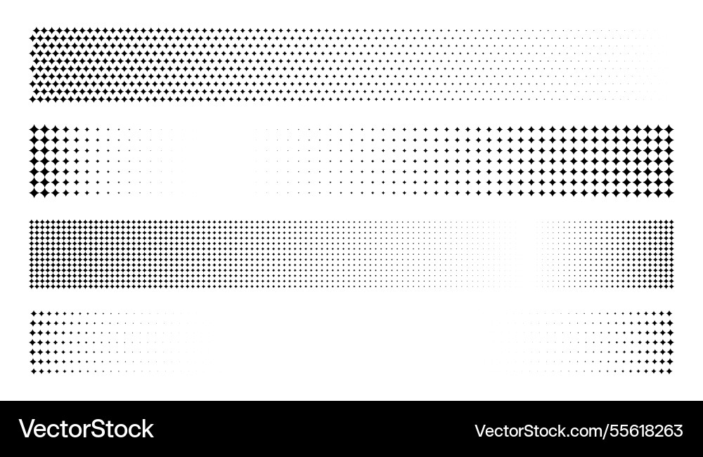 Halftone stars in varying sizes creating vector image