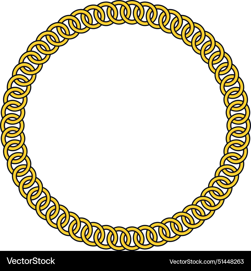 Round chain frame circle chains border boho Vector Image