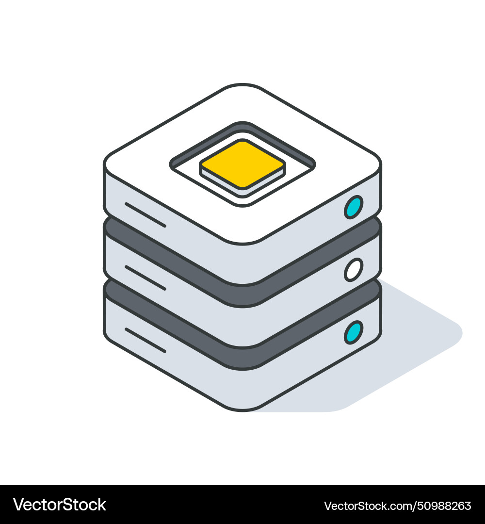Server rack or tower unit of data center Vector Image