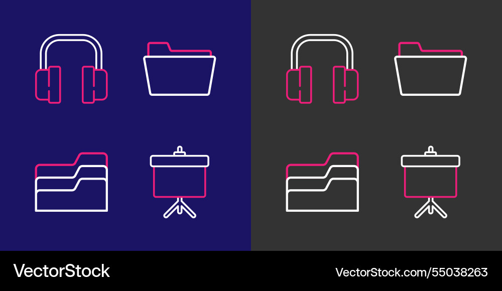 Set line chalkboard with diagram document folder Set line chalkboard with diagram document folder vector image