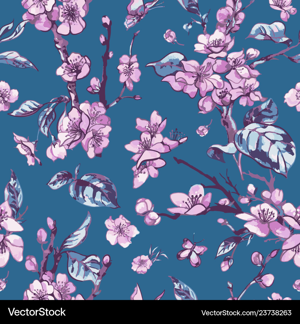 Vintage Floral Spring Pattern Vector Image