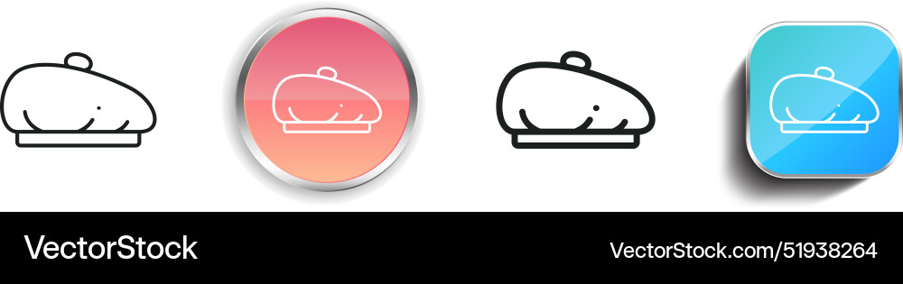 Bonnet icon thin linear regular and button style vector image