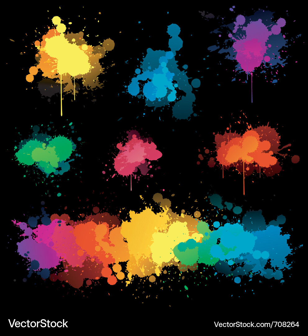 Colorful Paint Splatters Vector Image