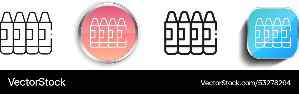 Crayon icon thin linear regular and button style Crayon icon thin linear regular and button style vector image