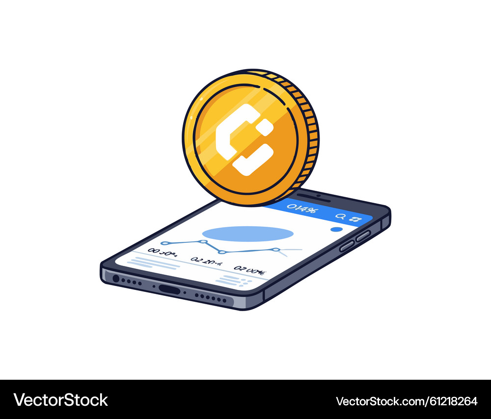 Crypto Trading Chart with Golden Coins – Royalty-Free Vector | VectorStock