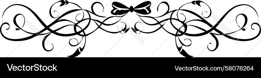 Intricate Swirl Divider with Leaf Patterns Vector Image